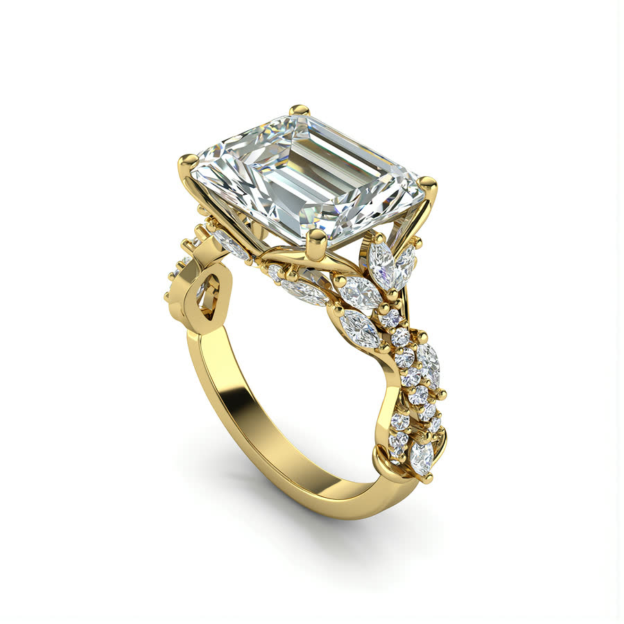 14K Yellow Gold Lab diamond Ring · R-0005