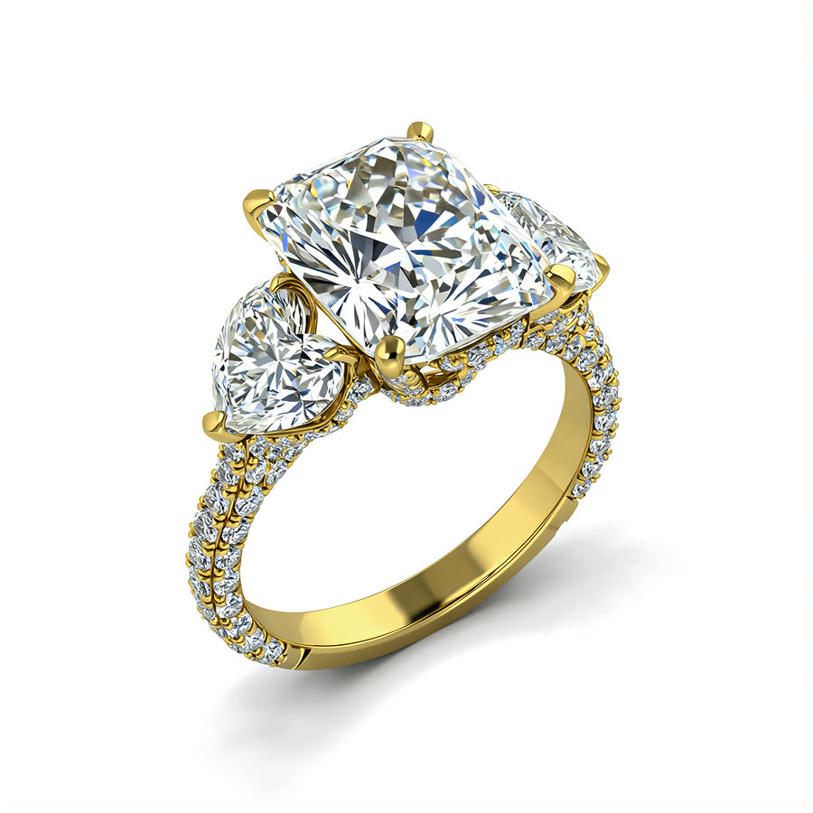 14K Yellow Gold Lab diamond Ring · R-0007