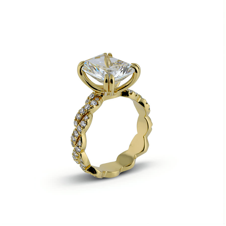 14K Yellow Gold Lab diamond Ring · R-0011