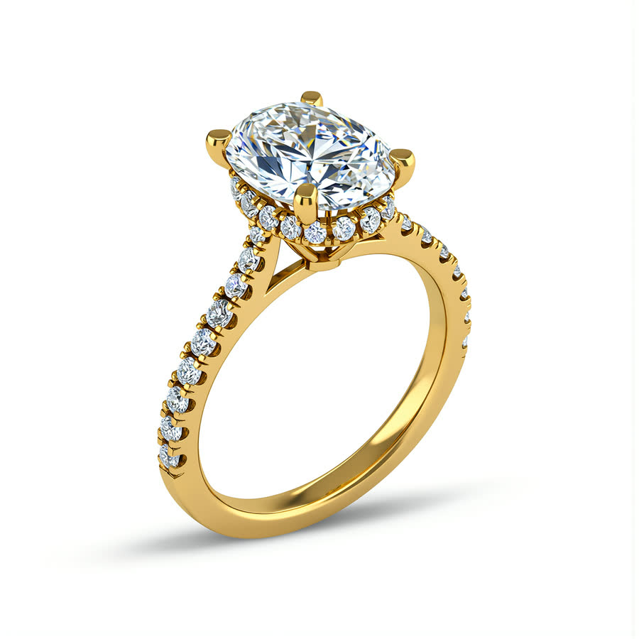 14K Yellow Gold Lab diamond Ring · R-0016