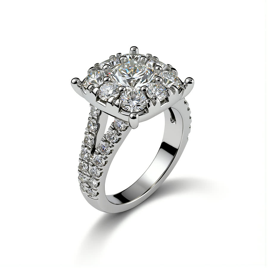 10K White Gold Lab diamond Ring · R-0059