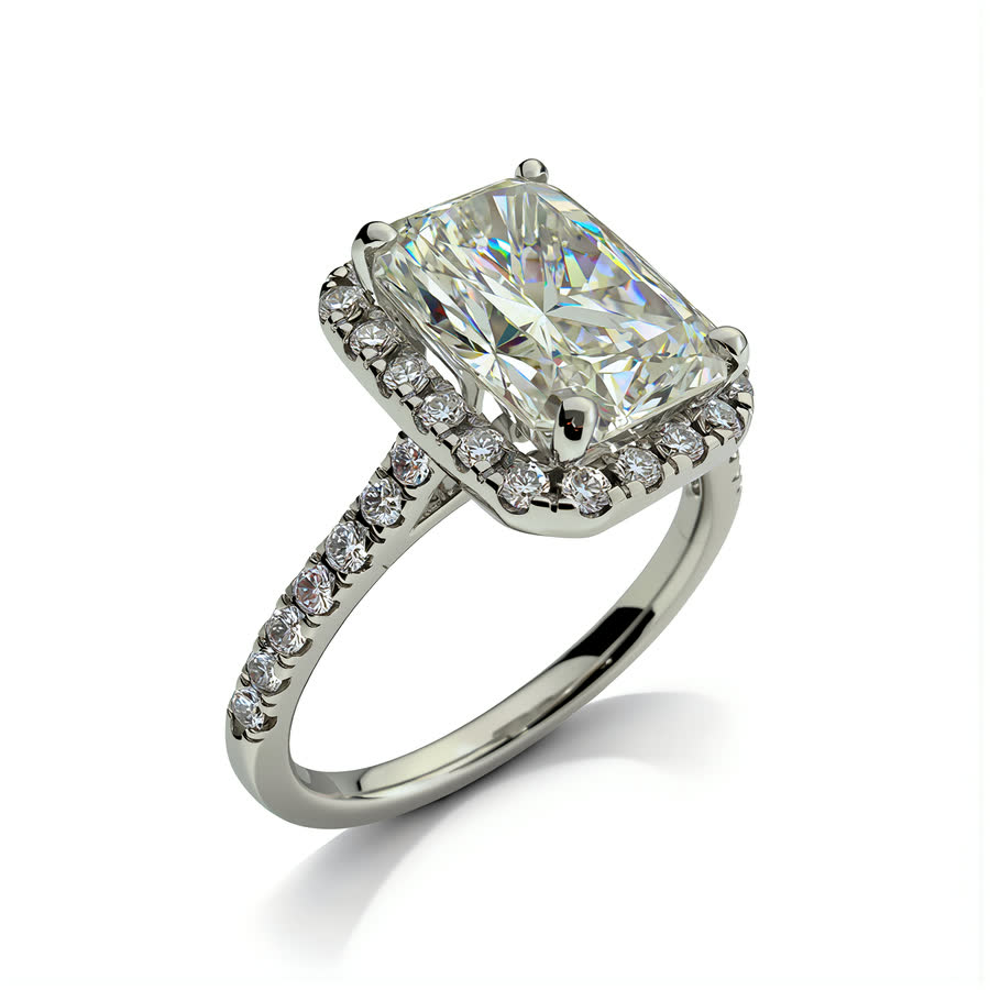 14K White Gold Lab diamond Ring · R-0063