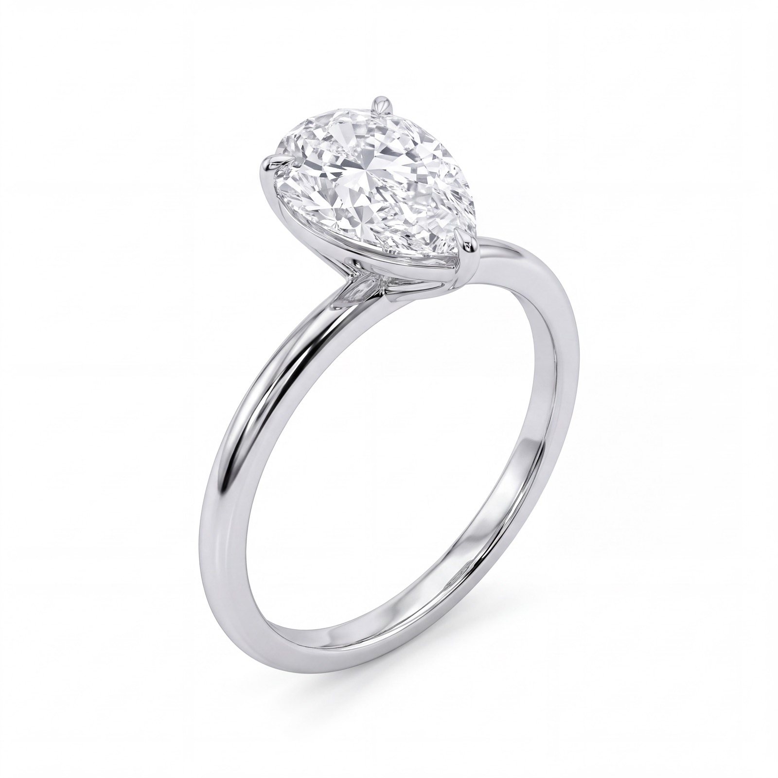 14K White Gold Lab diamond Ring · R-0084