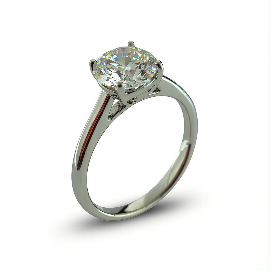 14K White Gold Lab diamond Ring · R-0089