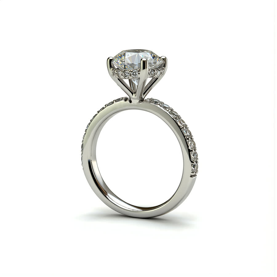 14K White Gold Lab diamond Ring · R-0119
