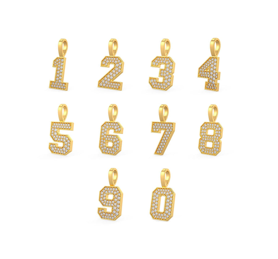 Diamond Number Pendants