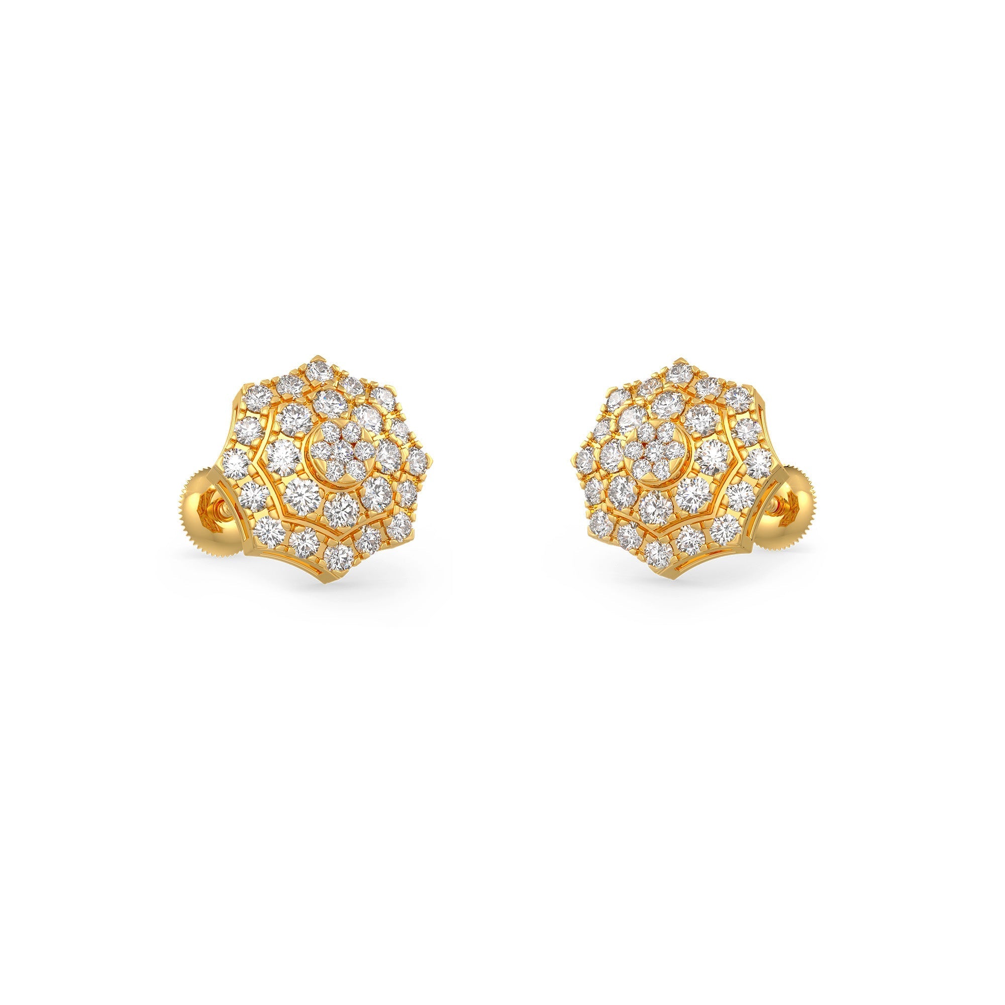 Lab Grown Diamond 7 Stone Cluster Earrings