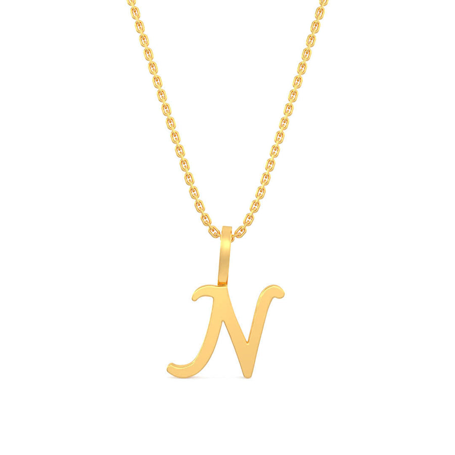 Cursive Gold Initial A