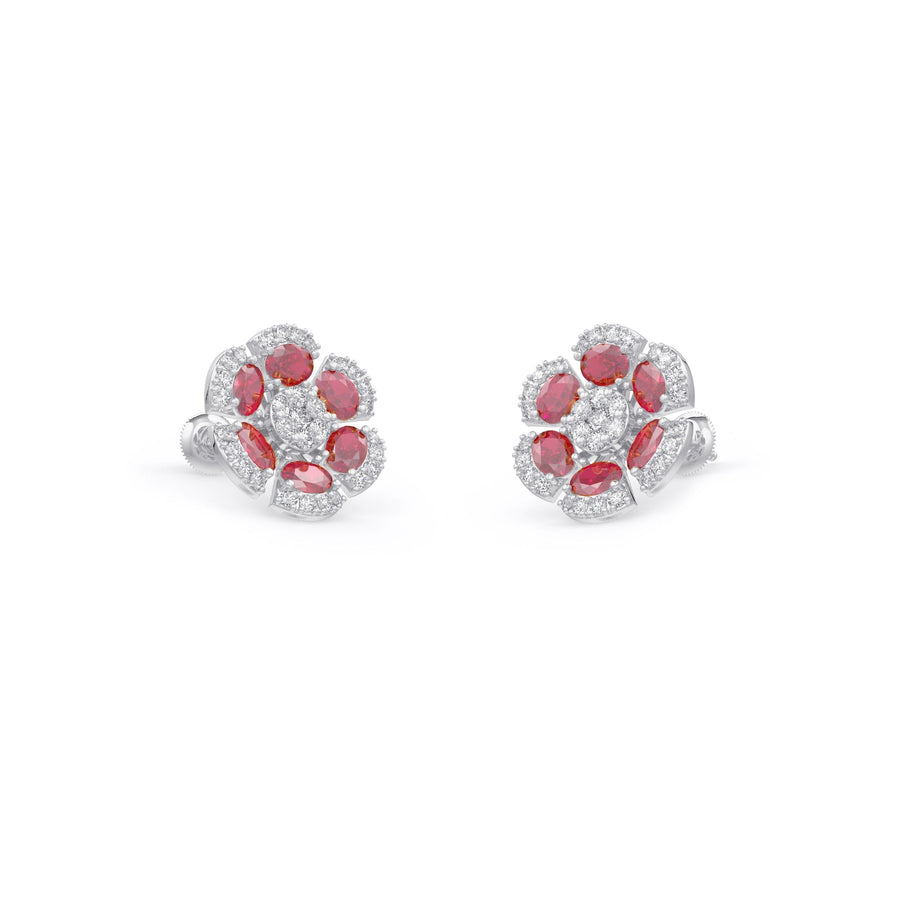 Ruby clearance rose earrings