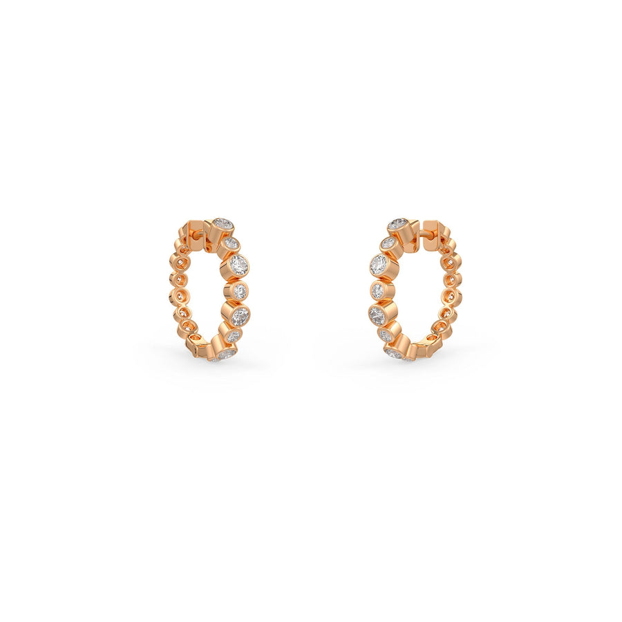 Diamond Bezel Hoops