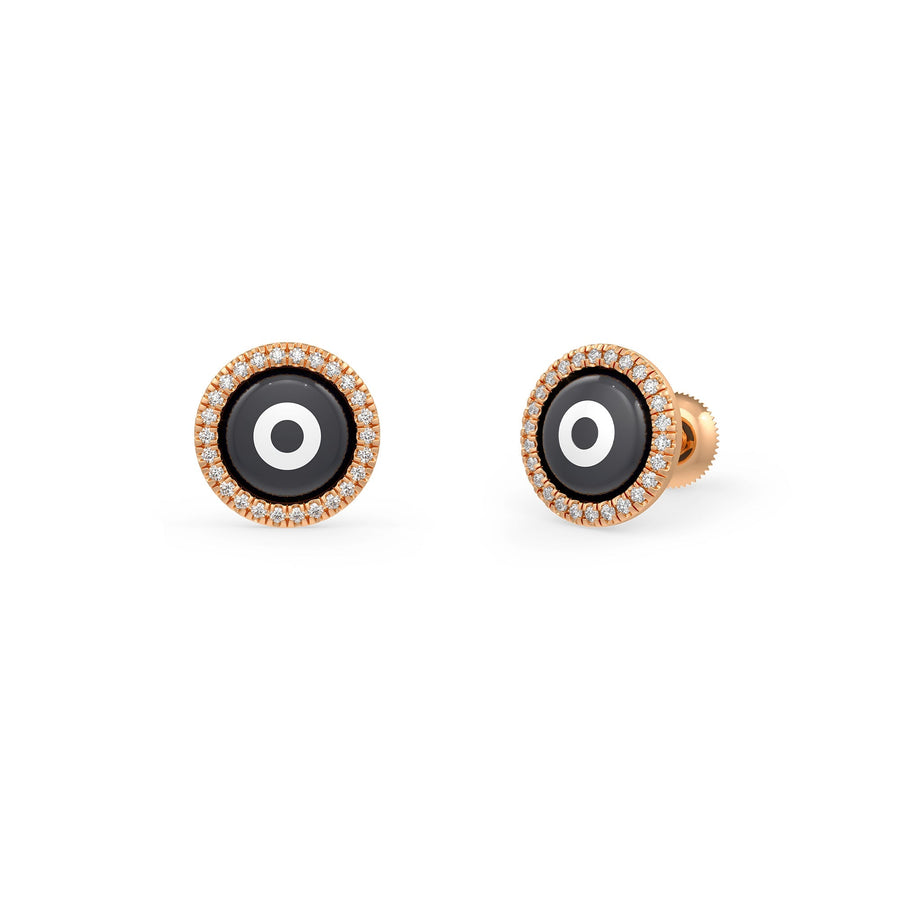 Black Evil Eye Diamond Earrings