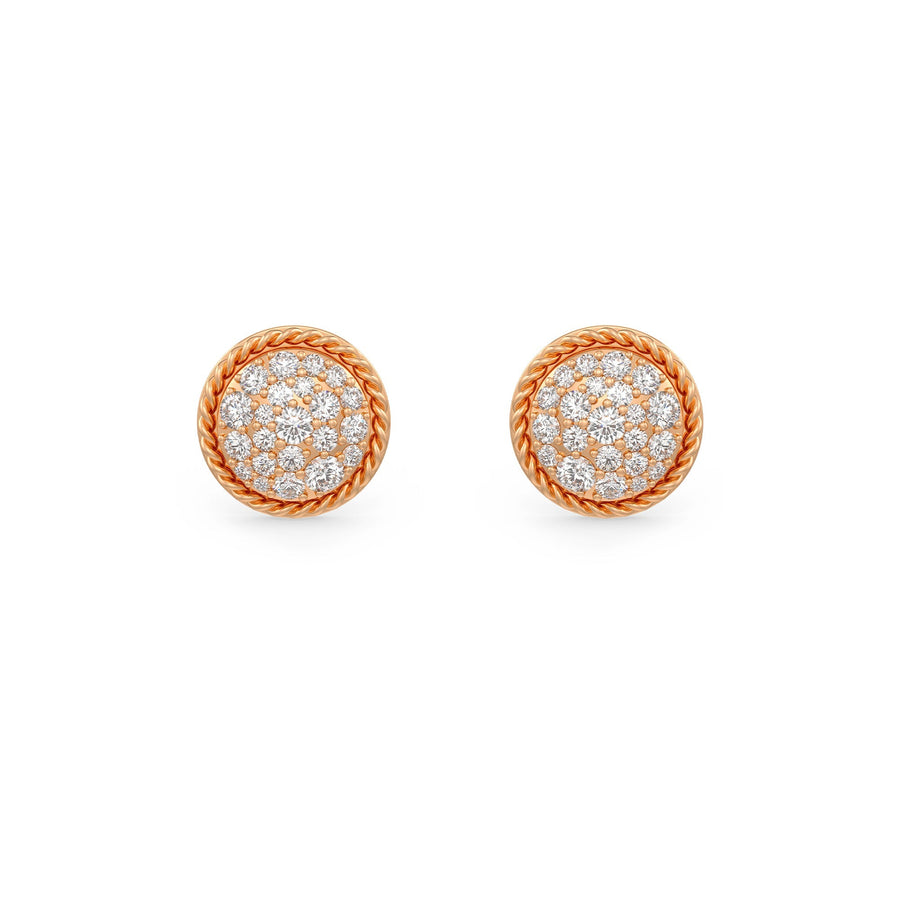 Gold Halo Diamond Earrings