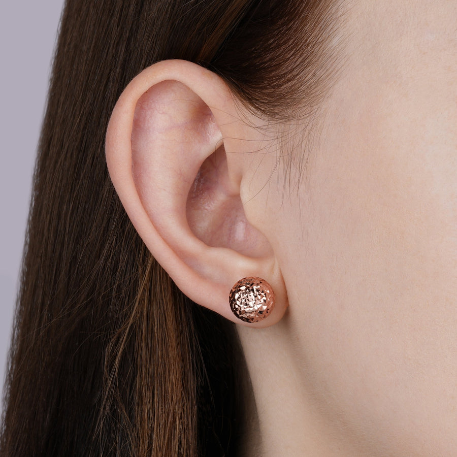 Rose gold ball hot sale earrings 10mm