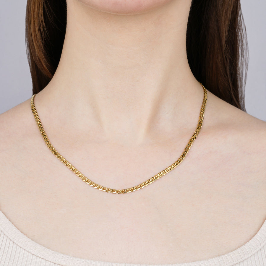 Buy 14K Real Gold 2.1mm Hammered Mariner Chain Necklace 16-24, Anchor Link  Chain Online in India - Etsy