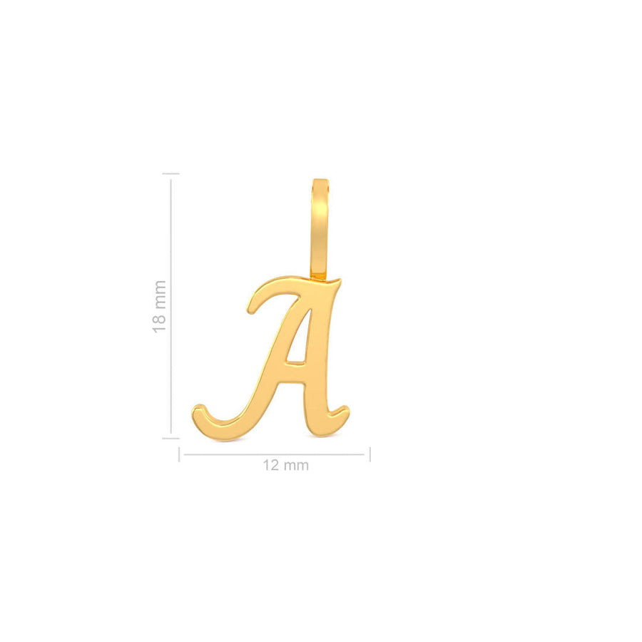 Cursive Gold Initial A