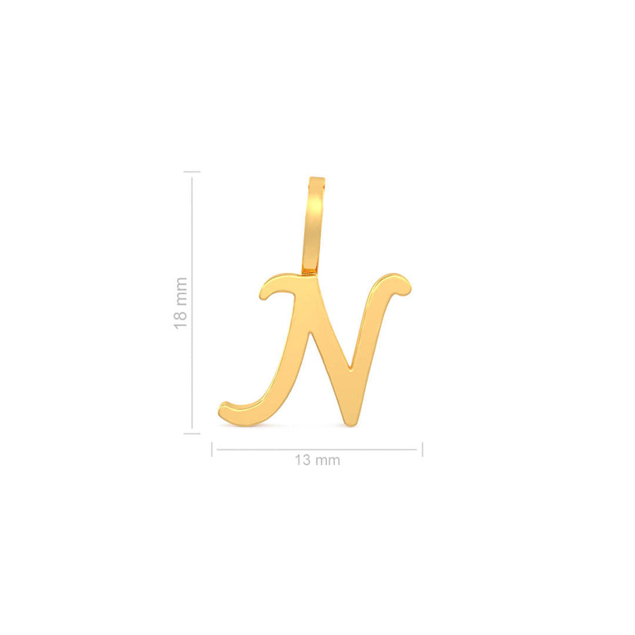 Cursive Gold Initial A