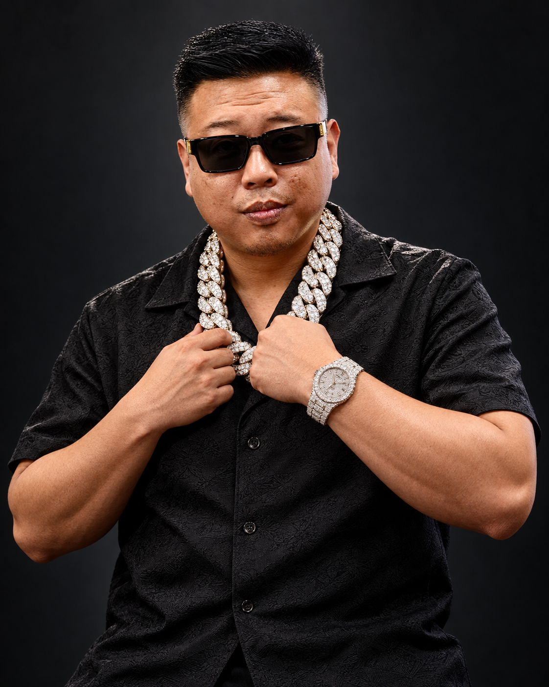 Franky Diamonds — custom jewelry campaign portrait